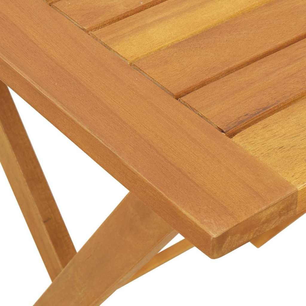 Stół ogrodowy z litego drewna akacjowego, 60 x 60 x 72 cm, składany, na taras, balkon, do ogrodu, na patio, werandę, podwórko, kemping i piknik, do jedzenia i grillowania