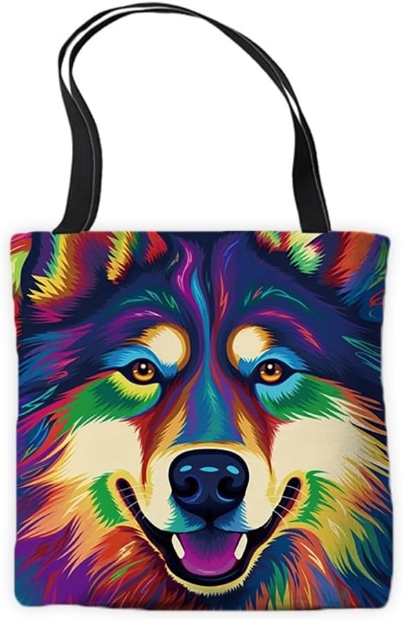 Cute Azawakh Dog Tote Bag Pet Animal Face Head Commuter Bag for Shopping Work