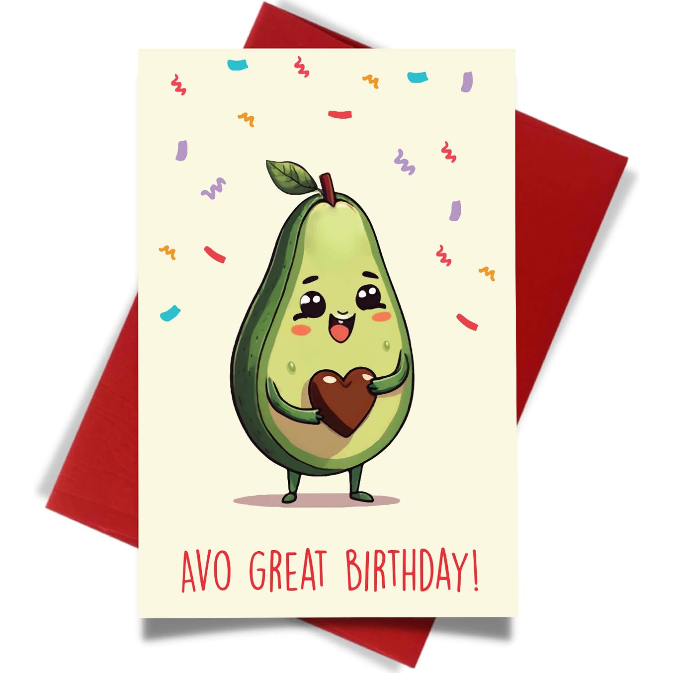 Cheerin Happy Birthday Card for Him or Her - Funny Avocado Birthday Card - Hilarious Gag Gift for Men Women Girlfriend Boyfriend Husband Wife