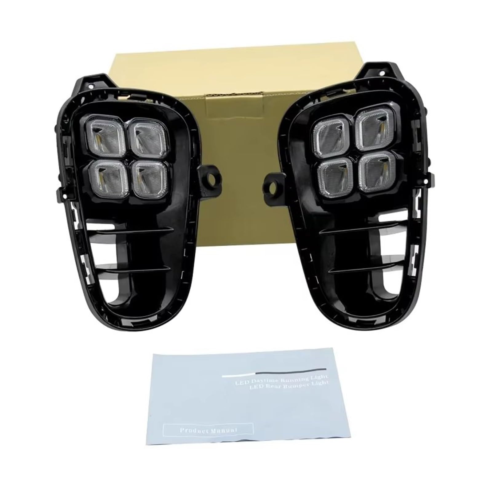 Genérico Para Kia Para Rio 2017-2020 Luces Diurnas LED DRL Intermitentes Faros Antiniebla Delanteros Blanco/amarillo Faros Antiniebla