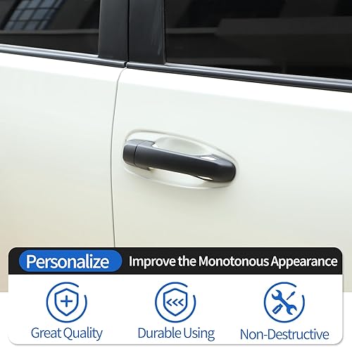 Miniatura 4 de Cubierta para manija de puerta de automóvil compatible con Toyota Land Cruiser Prado FJ150 150 2010-2019 ABS exterior de ABS protector de manija de