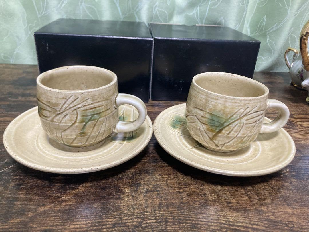 Amazon.co.jp: 黄瀬戸コーヒー碗皿 カップ&ソーサー コーヒーカップ