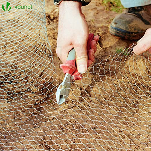 VOUNOT® Maschendrahtzaun Sechseckgeflecht, Drahtzaun Hasendraht Kaninchendraht Hühnerdraht, Maschenweite 25 mm, Höhe 100 cm, Länge 50 m, PVC-Beschichtet Grün