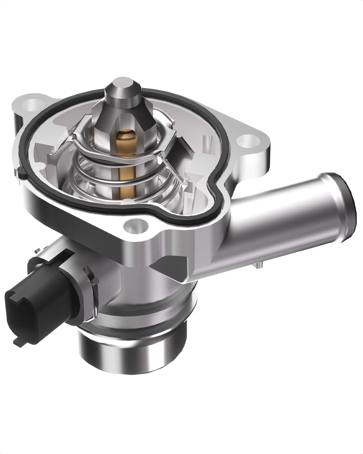 Upgraded Aluminum Engine Coolant Thermostat Housing Assembly Fit for Buick Encore 2013-2021 Chevy Cruze 2011-2016, Sonic 2012-2020, Trax 2013-2021, L4 1.4L, Replace 55565336 902-808 55579010