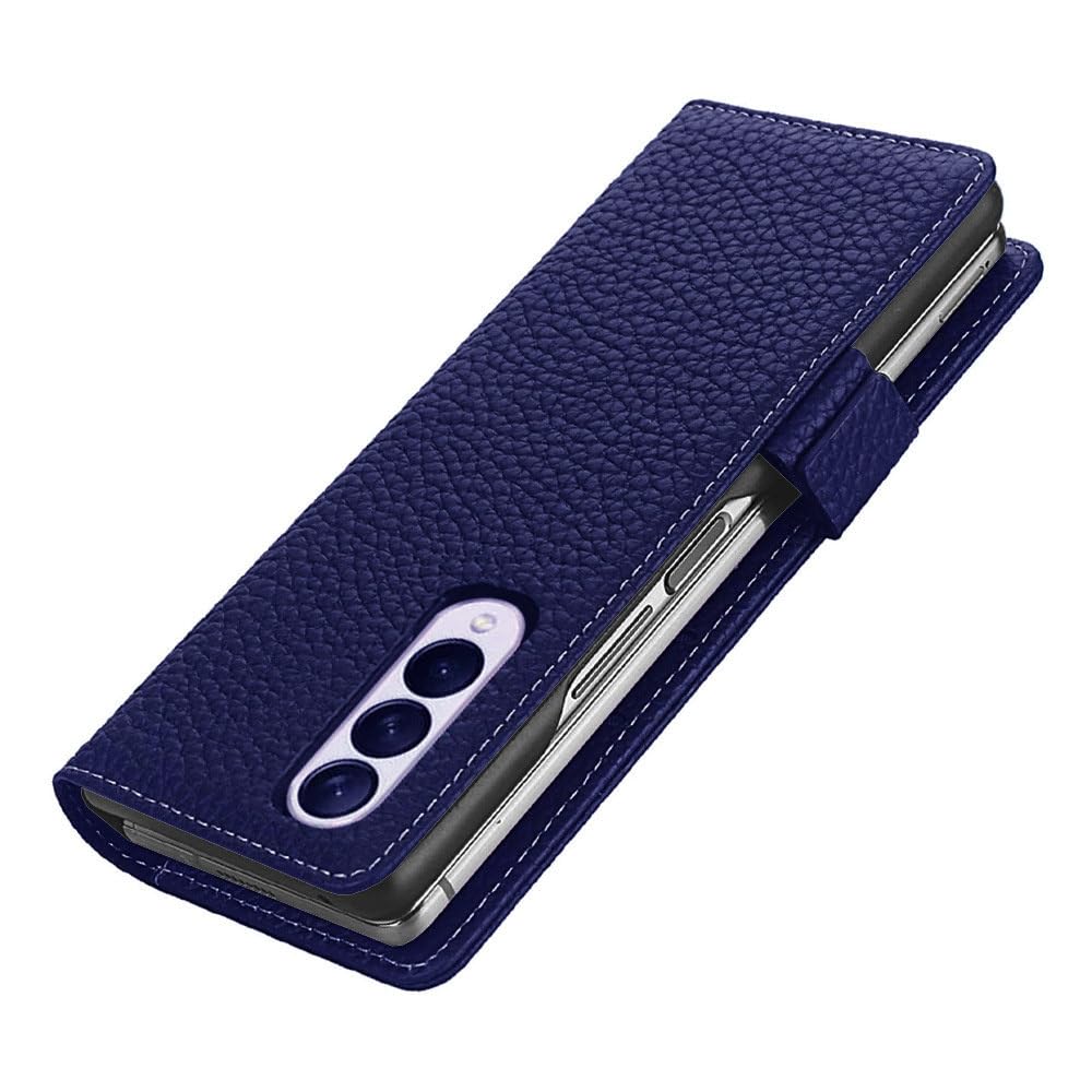 Etui na telefon komórkowy z klapką ze skóry z uchwytem na karty do Samsung Galaxy Z Fold7 Fold6 Fold5 Fold4 Fold3 Split Anti-fall Protective Cover, brązowe, do Samsung Z Fold 2