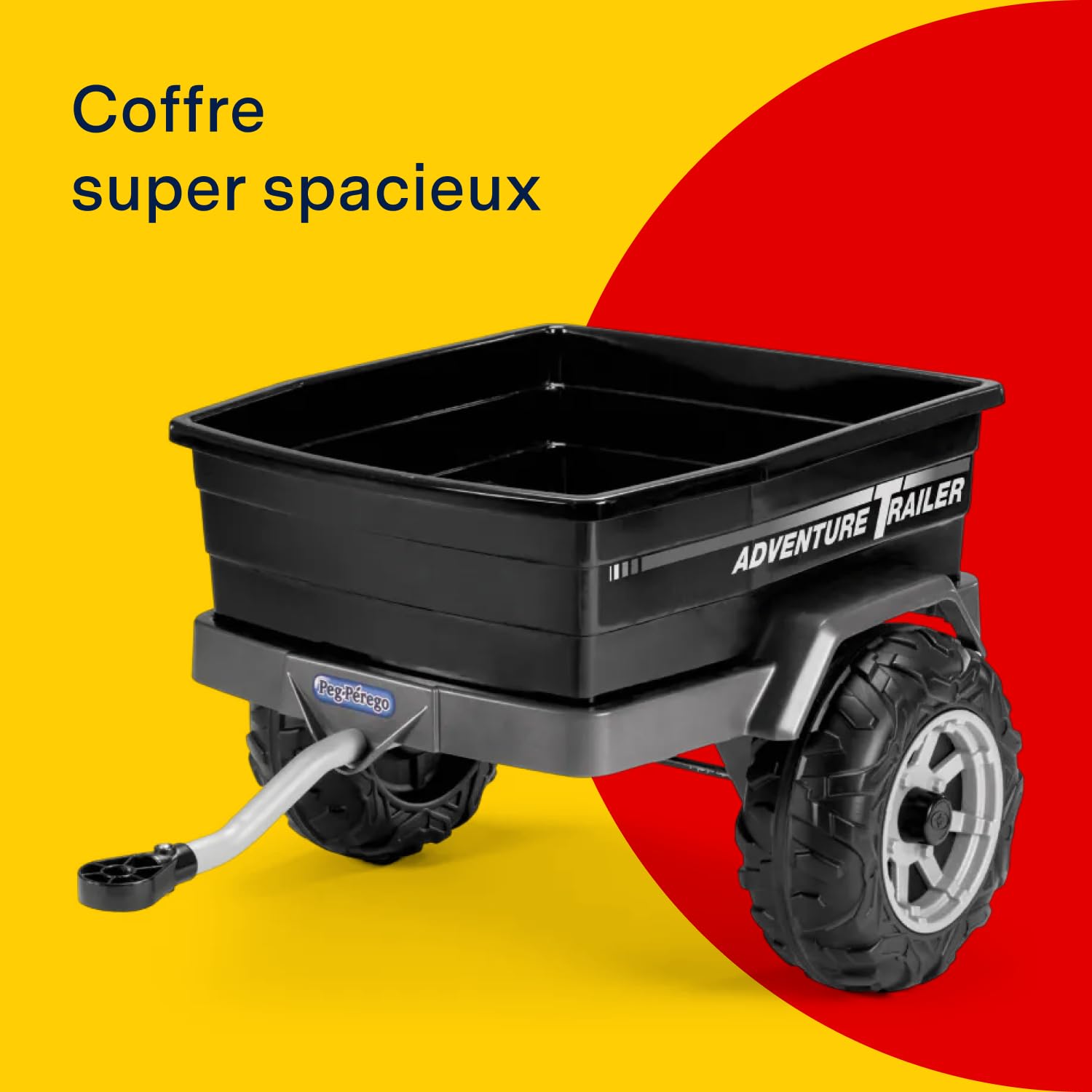 PEG Adventure Trailer Remorque pour Véhicules Électriques Gaucho et Polaris, Capacité de Charge 30 kg, Roues Tout-Terrain, dès 2 Ans