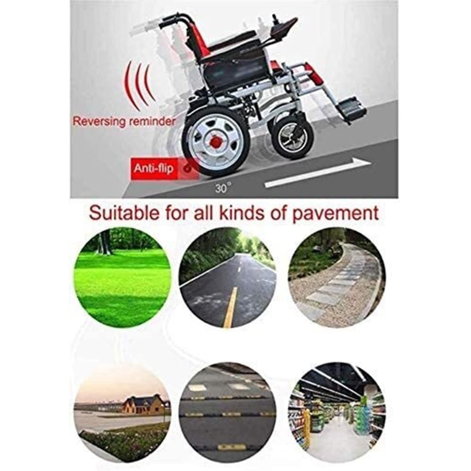 Silla de ruedas eléctrica for adultos, silla de ruedas eléctrica compacta de 12 AH: eléctrica o de manipulación manual, sillas de ruedas motorizadas todo terreno for viajes en interiores y exteriores