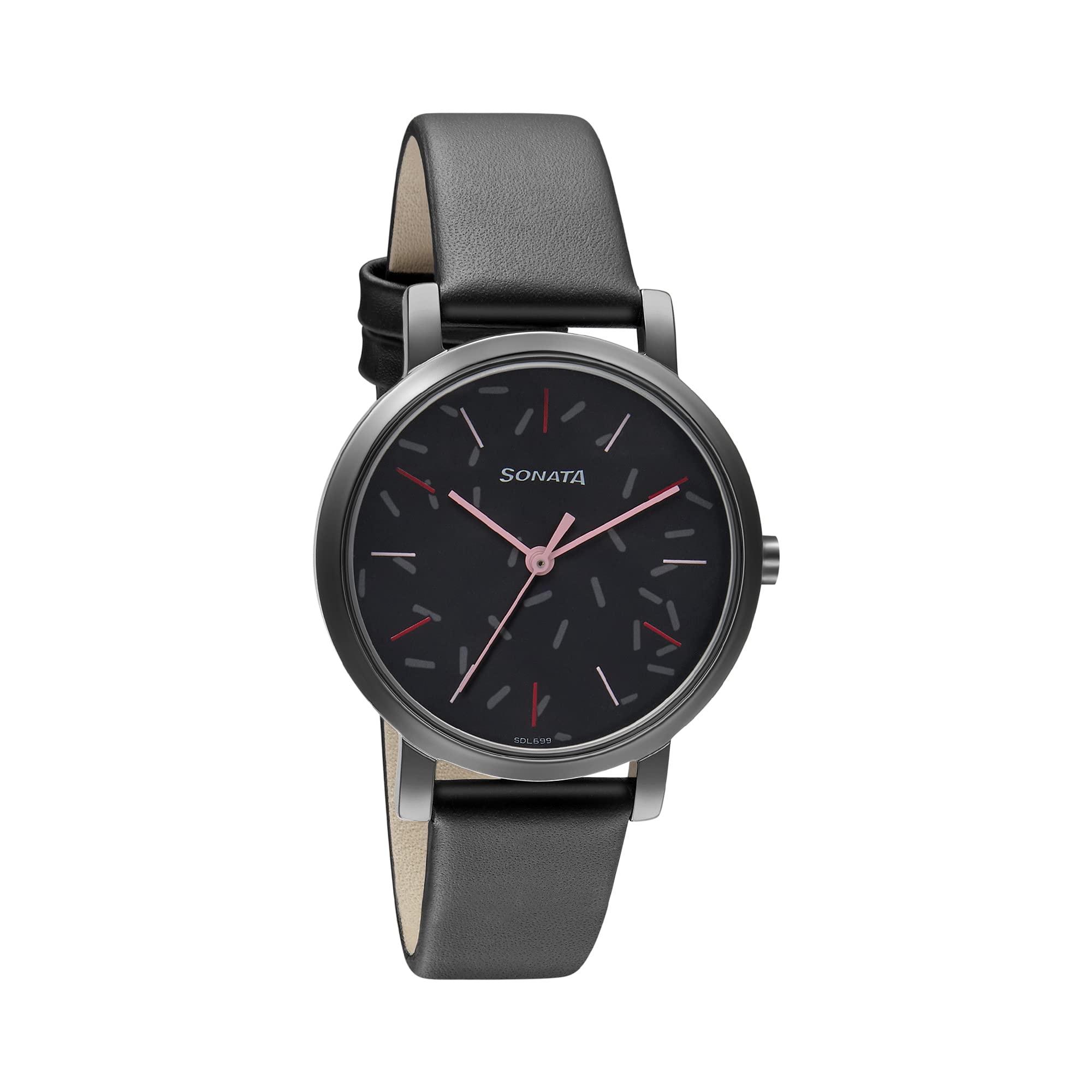 Sonata Play Black Dial Women Watch with Leather Strap-NS8164NL05 (B09CDJY9NN) Amazon Price History, Amazon Price Tracker