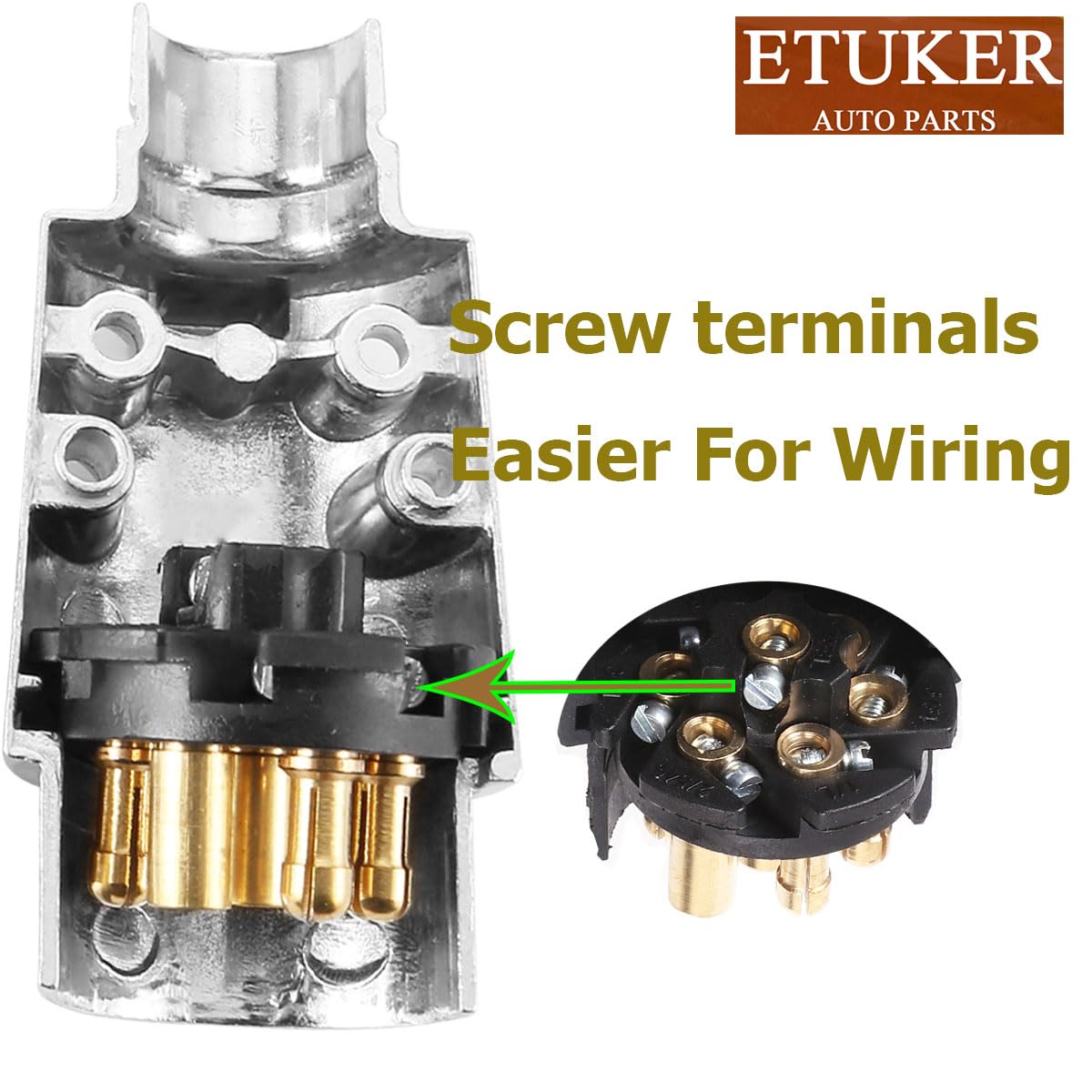 Prise Et Fiche De Remorque à 7 Broches, Connexions à 7 Voies Avec Boitier En Alliage Aluminium Pour Voiture Bateau Caravane Ou Autres Vehicules 96844482