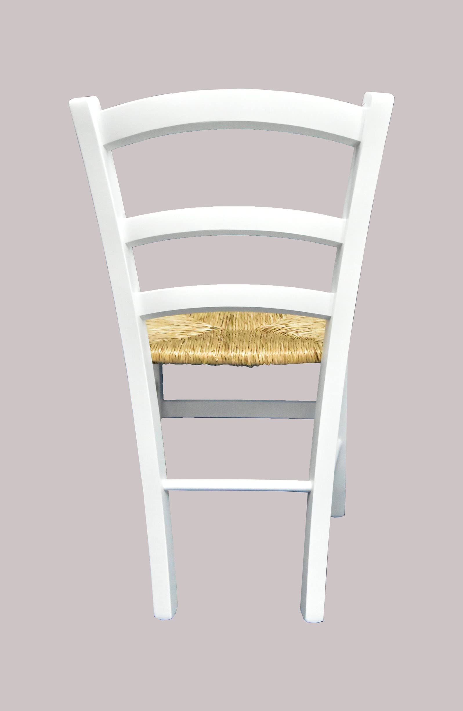 SISA srl, Set di 6 Sedie Sala da Pranzo Legno, Sedie Cucina Legno, Arredo Casa, Modello Paesana, Colore Laccato Bianco, Seduta Paglia, 45x37x87, Sedie Bianche, Made In Italy