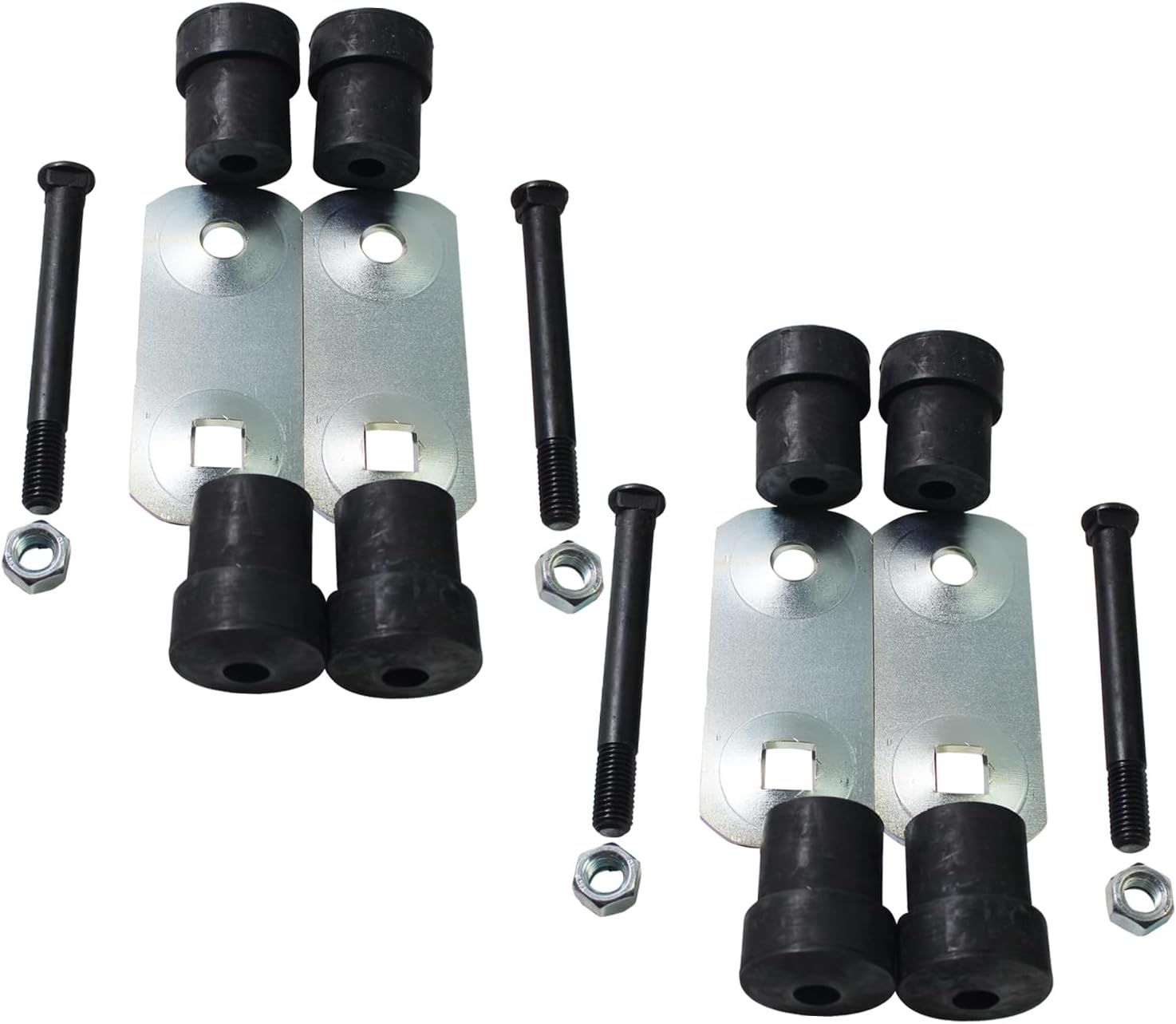 BST BSSP Multi Leaf Spring w/U-Bolts Shock Plate Bracket Install Kit & Rear Shackle Bushings Kit for 68 Chevrolet Chevy II,Compatible with 1968 1969 Camaro Pontiac Firebird, for 1969-1972 Chevy Nova