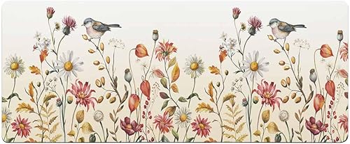 Tapete de baño antideslizante con diseño de flores de otoño, para baño, de secado rápido y absorbente, de tierra de diatomeas, para ducha, fregadero