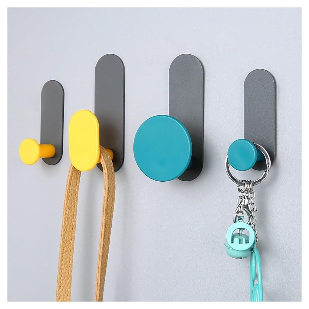 Azhkjkzh Bright Colors Coats Hooks Wall Mounted Decorative Coat Hook Heavy Duty Wall Mounted Rack Modern Entryway Clothes Towel(Bright Colors)
