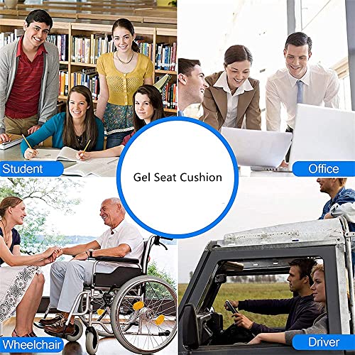 Abroca Gel Seat Cushions For Long Sitting, Double Thick Cooling Seat Pads For Back Sciatica Tailbone Pain Pressure Relief With Non-Slip Cover, Chair Pads For Car Seat Driver, Office Desk,Wheelchair #TOP4