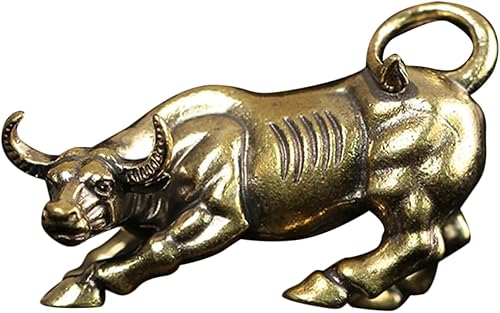VOSAREA Figura de toro de latón para decoración del hogar, estatuas de vaca, figura de buey, adorno para inauguración de la casa, decoración de