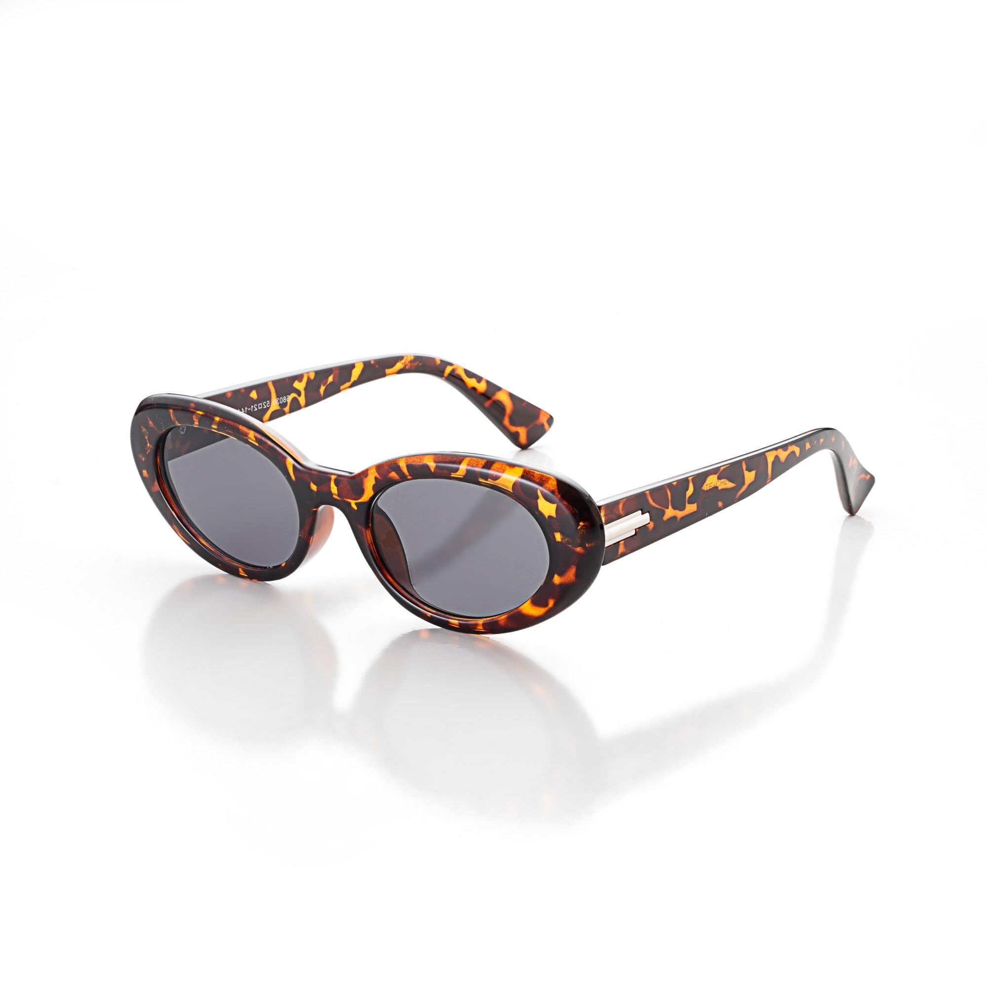 Trendy Retro Oval Sunglasses for Women Stylish | Black Polycarbonate Frame | UV400 Protection | Retro Sun Glasses | Cooling Glass for Women-image-30