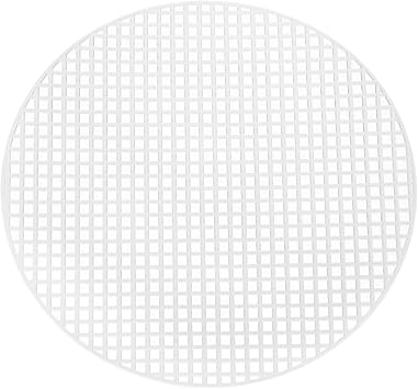 HARFINGTON 10Pcs Round Plastic Canvas Mesh Sheets 6.89 Inch/17.5cm Circle Blank Canvas Shape Mesh Mat White for Embroidery Knit Crochet Crafting Needlework
