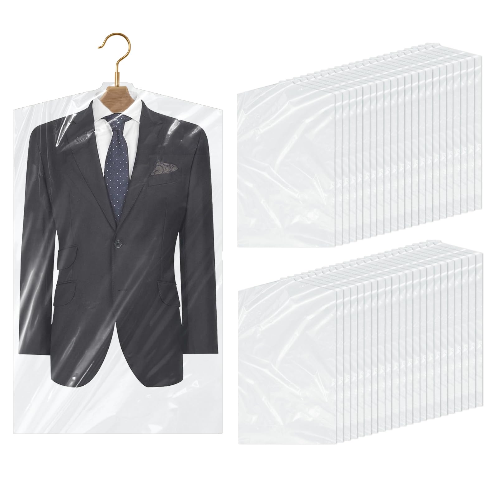 45 Sacchetti Copriabiti Trasparenti - 60x140 Cm, Antipolvere Per Armadio - Foto 8