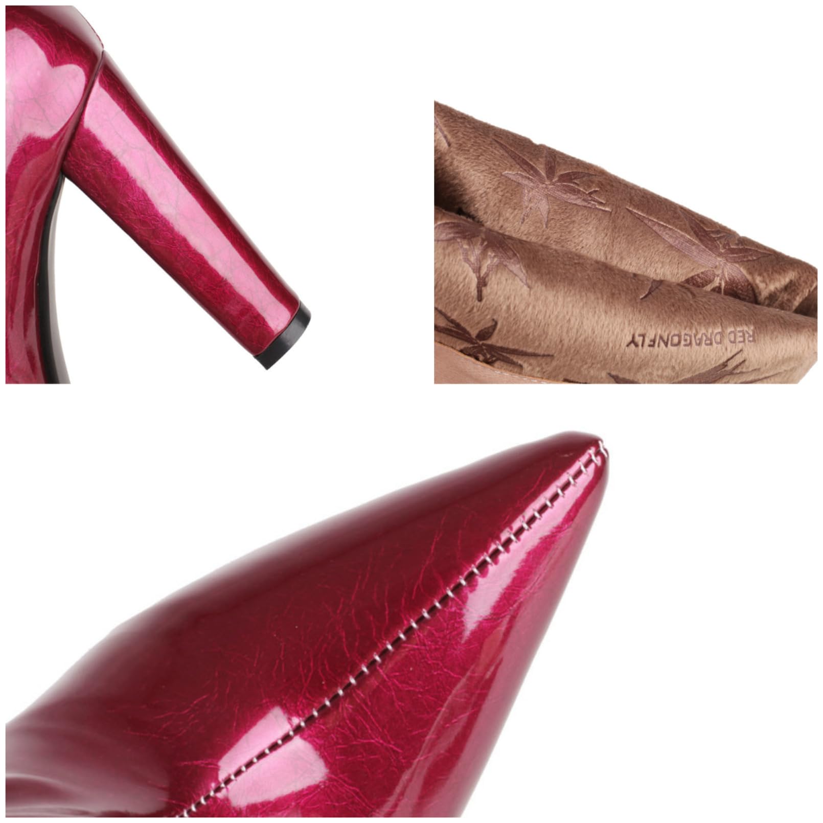 Donna Stivali Alti sopra Ginocchio Tacco in Pelle Lucida PU Tacco Grosso Blocco Stivali Sexy da Moda Abito Slip-On Equitazione Punta Affusolata Alti Invernali Lunghi