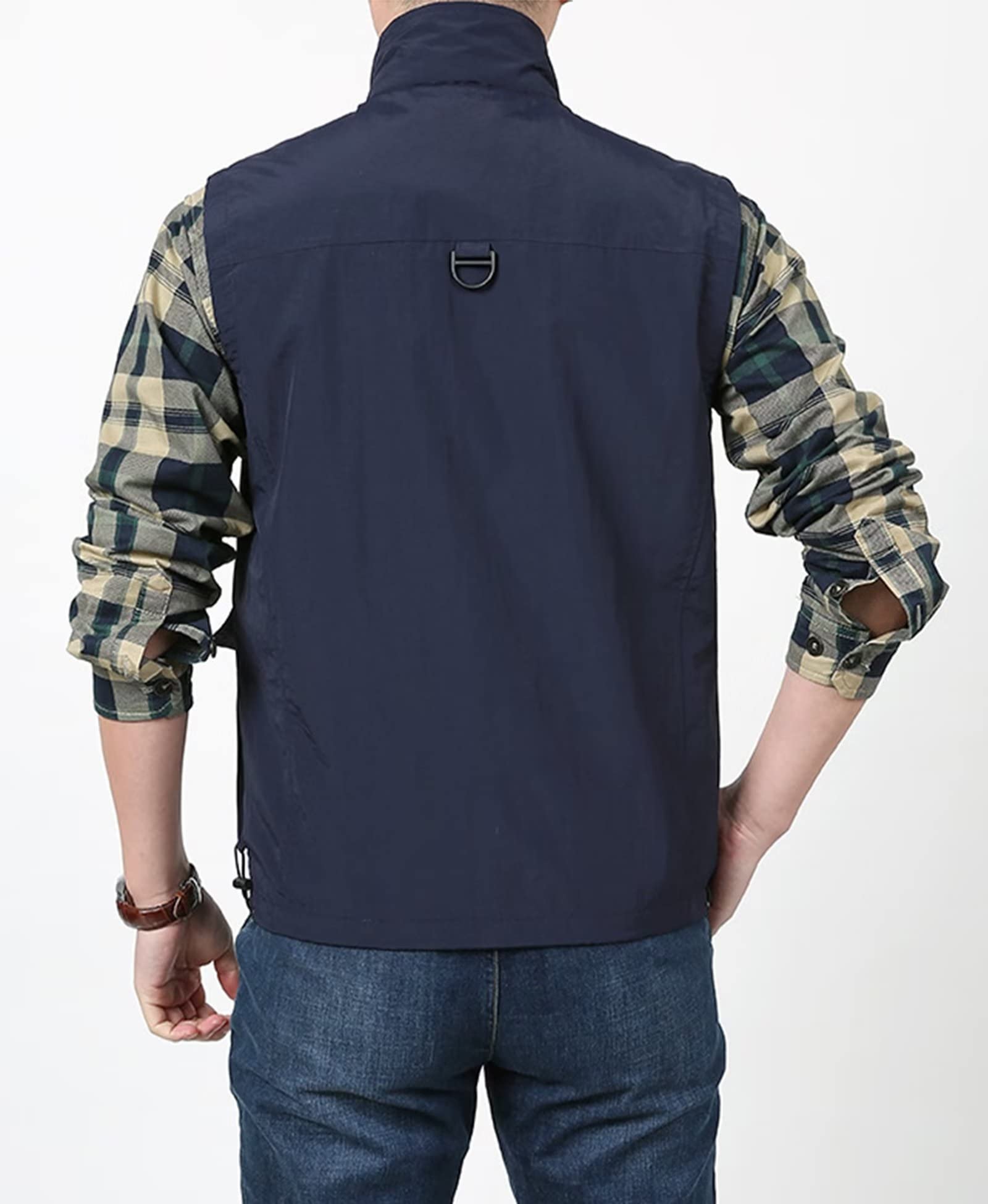 Hombre Chaquetas sin Mangas Chaleco Multibolsillos de Secado Rápido Chaleco Exterior Chaleco de Pesca Acampa Fotografía Impermeable