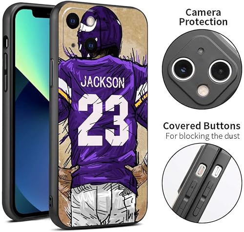Miniatura 3 de IKPYTREE Funda negra con nombre y número de camiseta de fútbol para iPhone 15, 14, 13, 12, 11 Xs Max XR 8 7 6 Plus 11 Pro Mini, con funda protectora
