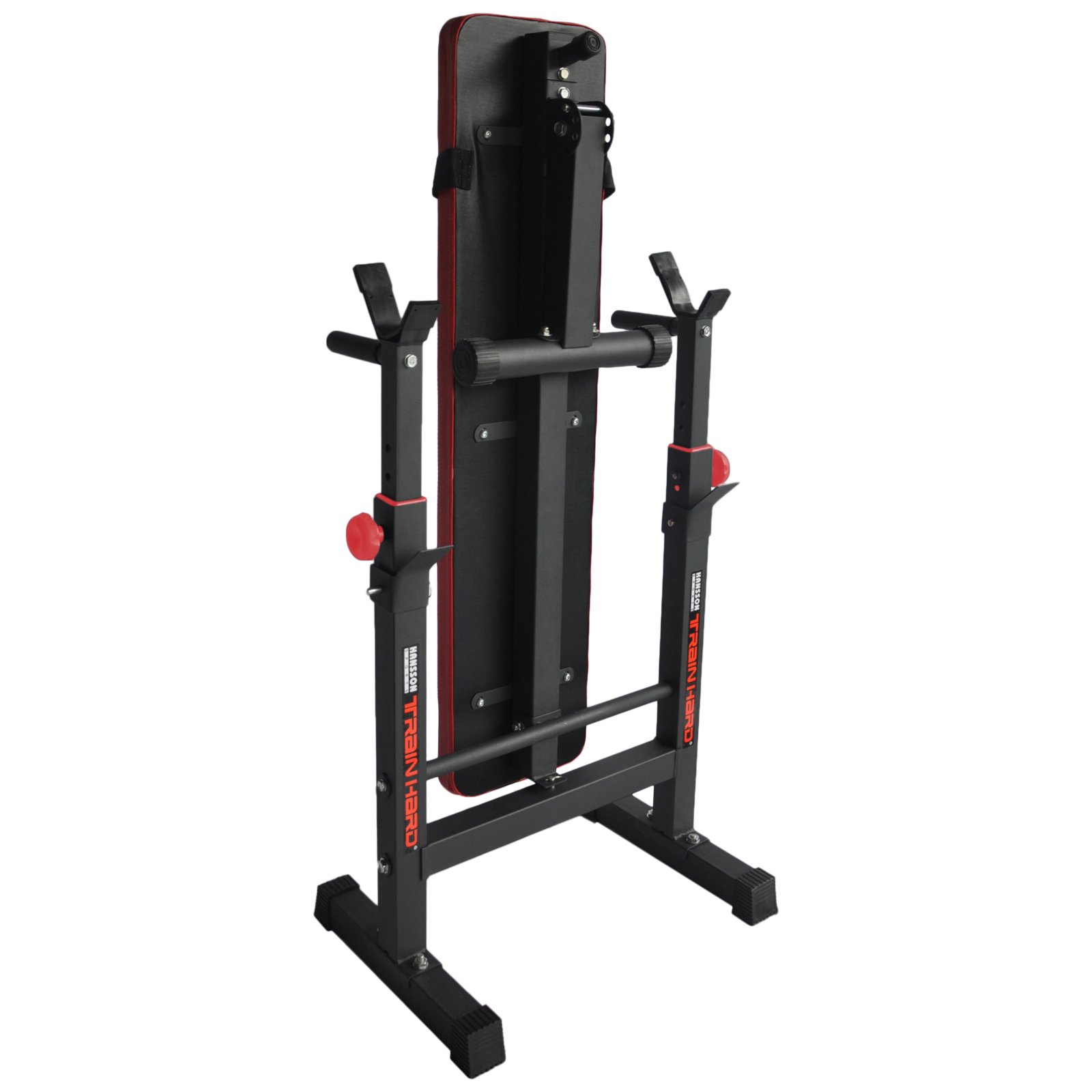 TrainHard Multi ławeczka do podnoszenia ciężarów Blackcombo składana z sztangą długą, łamaną i krótką oraz talerzami do sztangi 90 kg