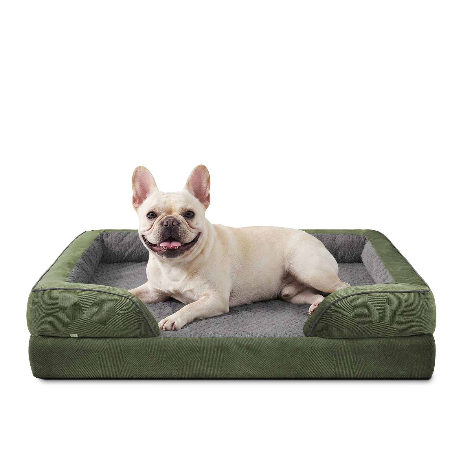 INVENHO Sofá ortopédico para perros medianos, de espuma, con funda extraíble lavable, forro impermeable y parte inferior antideslizante