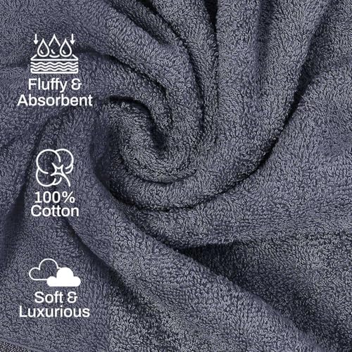 Image of Layers 100% Cotton Bath Towel | True Care Collection | 380 GSM Super Absorbent | Soft & Quick Dry | Shrink & Pill Resistant | Grey Solid Minimalist | 1 Piece for Men & Women | 60 x 120 cm
