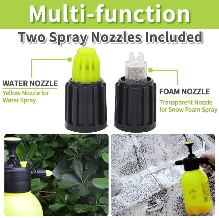 Pump Foaming Sprayer Hand Pressure Foam Sprayer Water Sprayer, Hand Pressurized Foam Cannon 75 oz, Car Wash Manual Foam Cannon, Hand Operated Soap Foam Nozzle