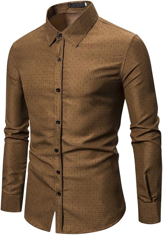 Mens Casual Button Down Dress Shirt Floral Classic Turn Down Collar