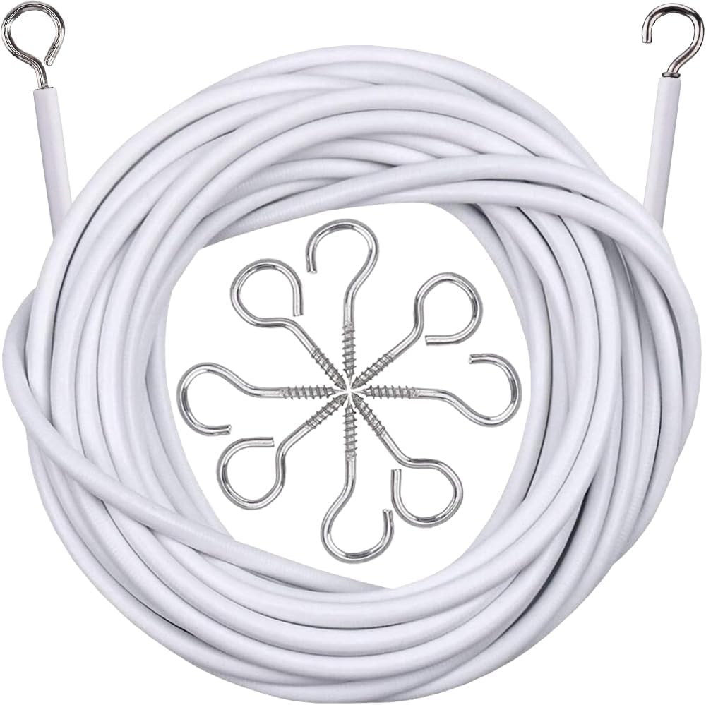 ATEK Net Curtain Wire and Hooks Set, 4M Curtain Wire Kit