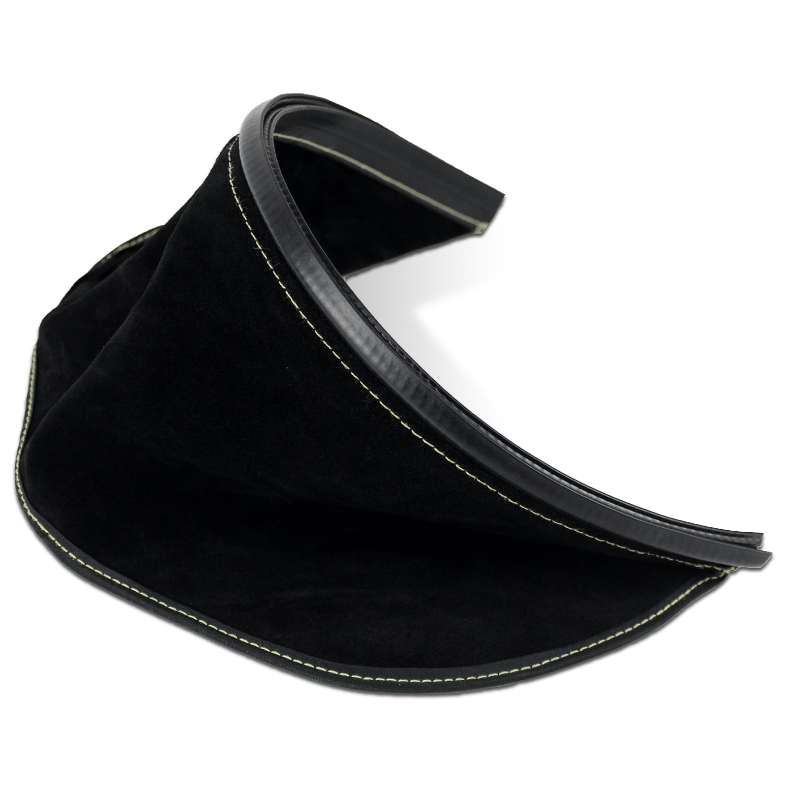Babero de cuero resistente al calor, fácil de instalar, compatible con la mayoría de cascos de soldadura