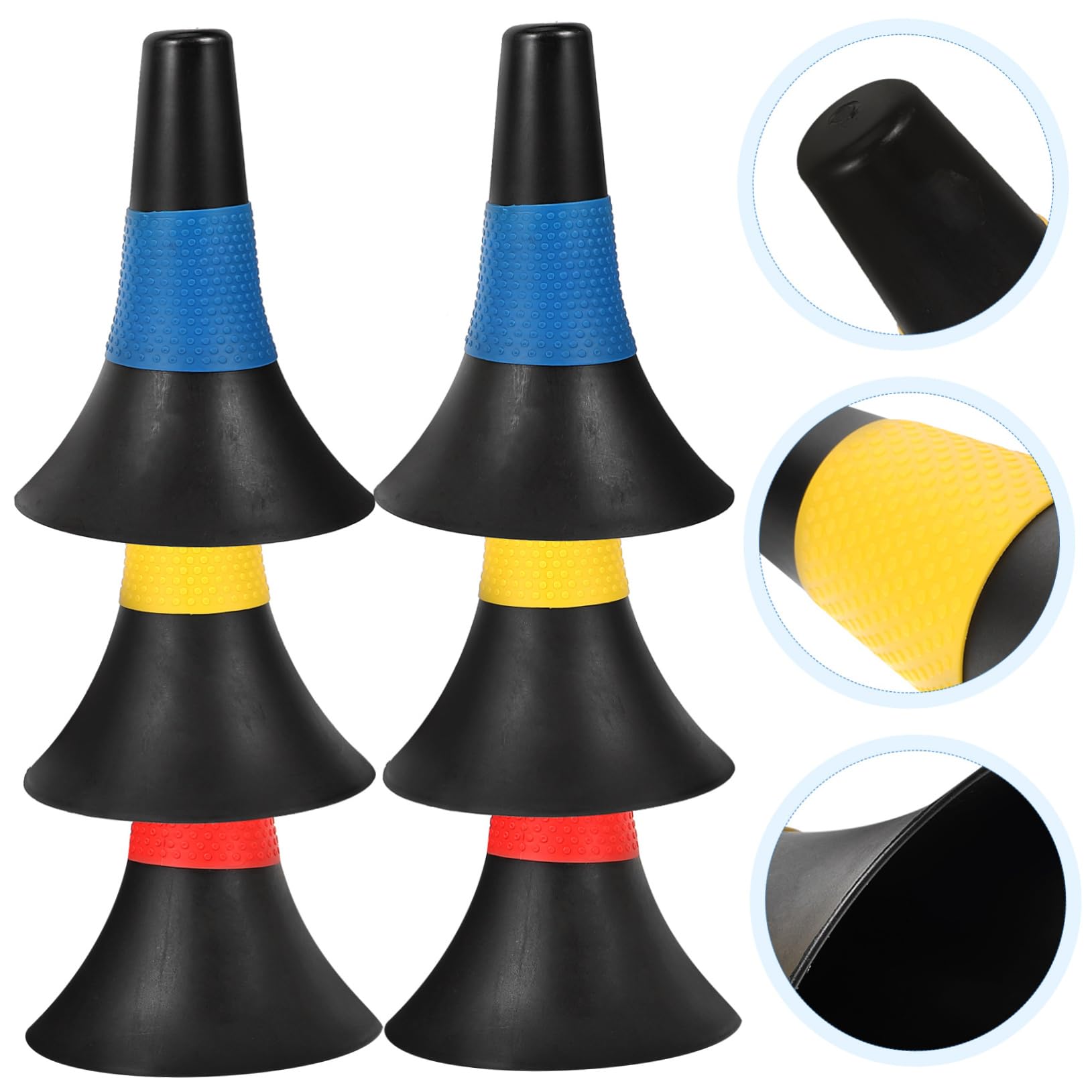 Mikikit 6piezas Conos De Entrenamiento De Fútbol Conos De Ejercicio Multi-funcionales para Agilidad Marcadores De Seguridad PE para Entrenamientos De Fútbol y Actividades