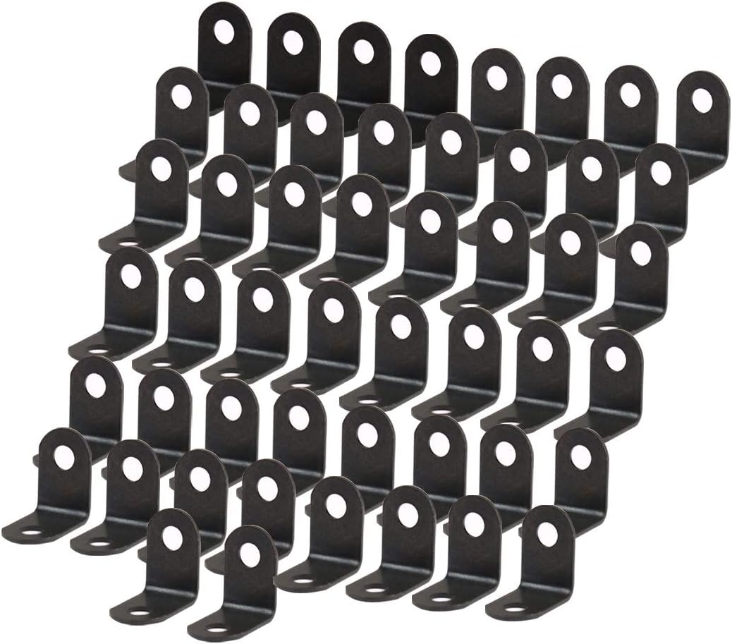 Blасk Frіdау 🔥 uxcell 50pcs Angle Bracket Metal 12x12mm Black Corner Brace Fastener L Shaped Right Angle Brackets Corner Protector Shelf Support with Screws for Furniture