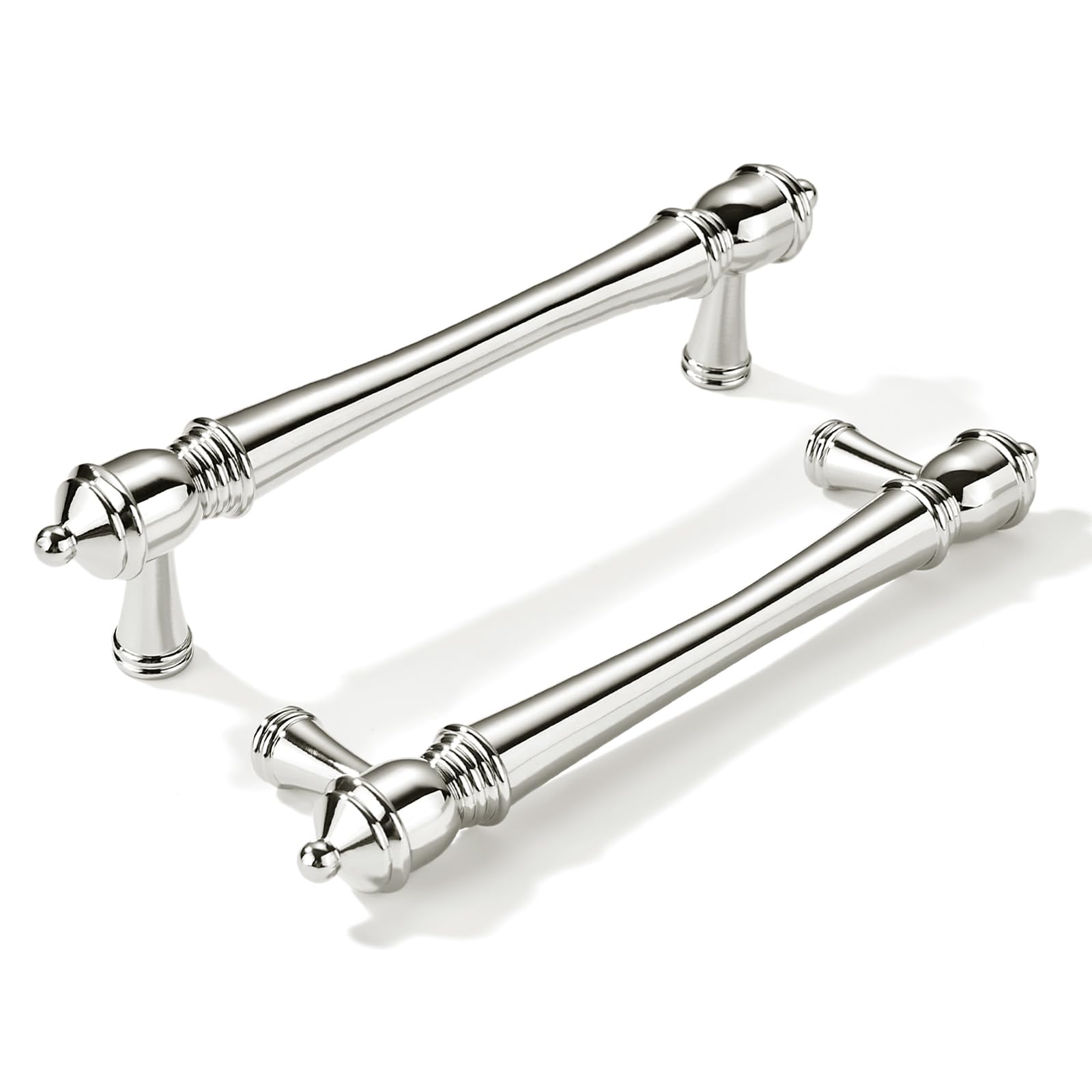 Poignées d'armoire nickel poli solides de 9,5 cm pour réparer vos tiroirs de cuisine usés