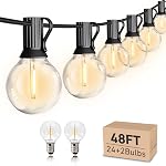 HISTAR 48Ft Outdoor String Lights Waterproof 24+2 Edison Bulbs for Patio, Garden, Porch, Backyard, Balcony, Bistro, Cafe Lights Decor