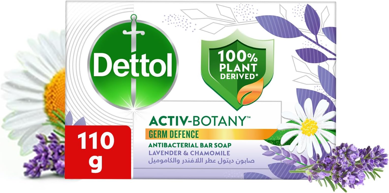 Dettol Activ-Botany Antibacterial Bar Soap, Lavender & Chamomile Fragrance