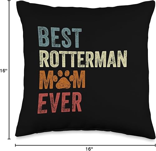 Miniatura 4 de Funny Rotterman Mom Dog Lovers Mothers Day Retro Best Mom Ever Rotterman Mama - Almohada para el día de la madre, 16 x 16 pulgadas, multicolor