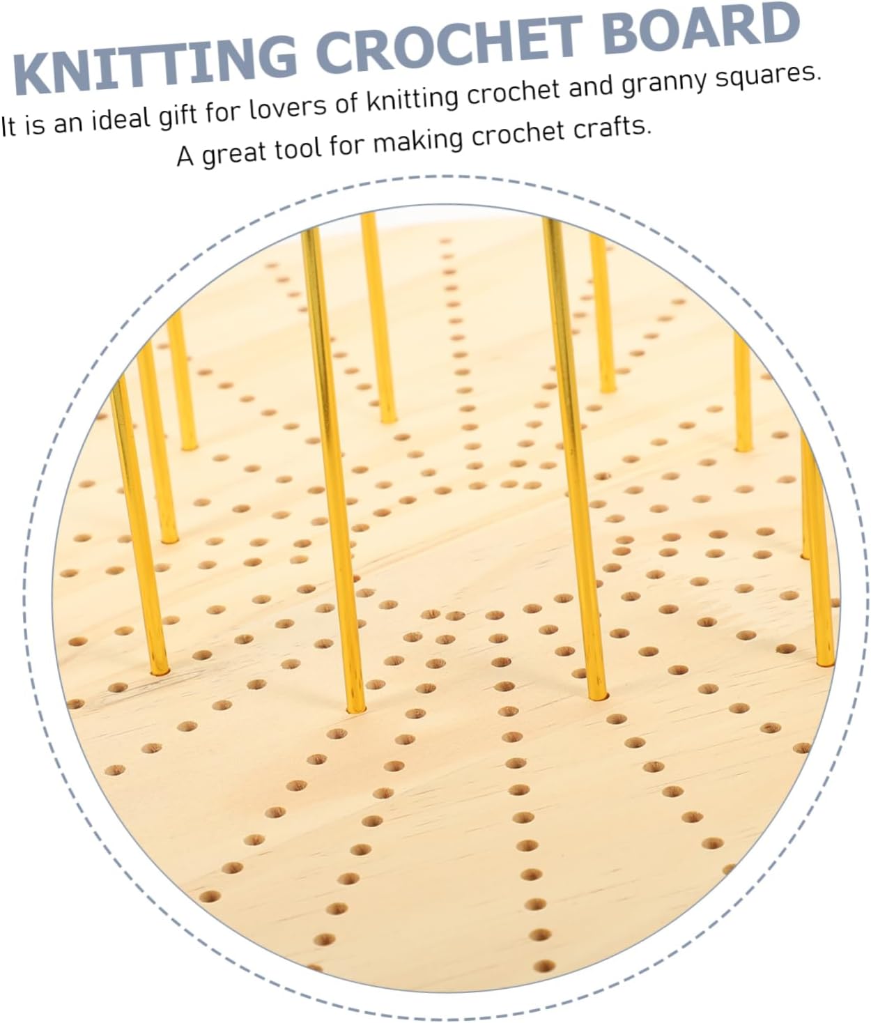 Operitacx Handmade Blocking Board for Knitting Round Weaving Position Board with Positional Needles Durable and Convenient Knitting Tool for Crochet and Craft Projects