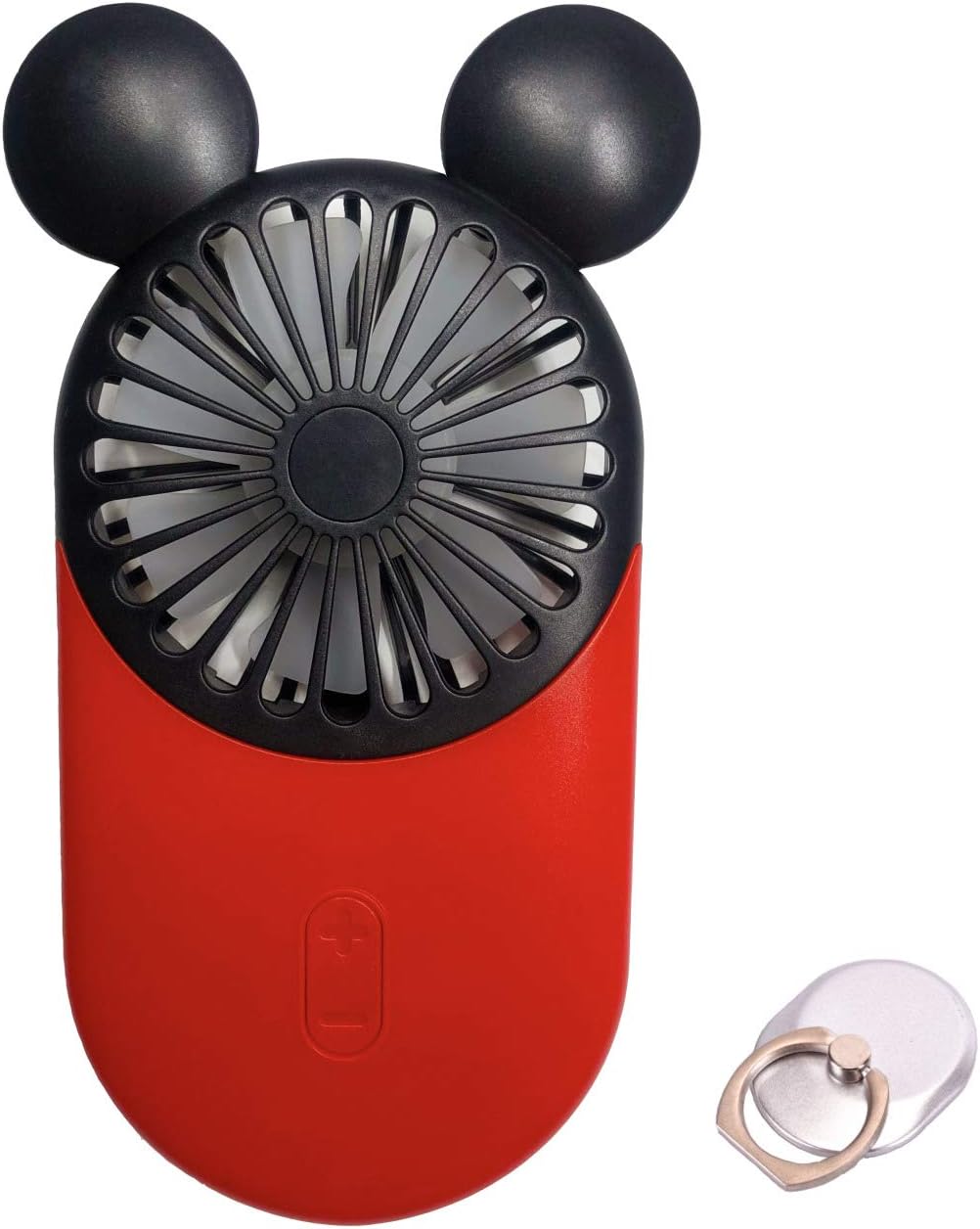 DecoLifeCute Personal Mini Fan, Handheld & Portable USB Rechargeable Fan with Beautiful LED Light, 3 Adjustable Speeds, Portable Holder, Perfect for Indoor Or Outdoor Activities, Cute Mouse