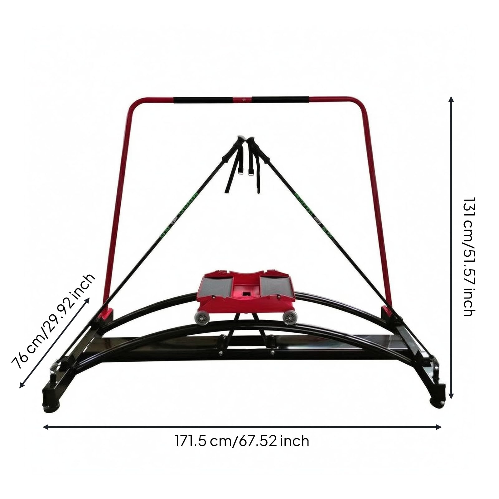 Simulador de Esquí Interior Máquina de Ejercicio Entrenador de Esquí Aparato de Fitness Equipo Deportivo con Soporte Vertical y Rieles Curvos con