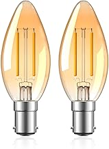 Klarlight B15 Small Bayonet Candle Light Bulbs 2.5W, C35 B15 LED Candle Bulbs Warm White 2200K, SBC Small Bayonet Cap for Candle Warmer Lamp,Equivalent 20W,Non-Dimmable,200LM,2-Pack