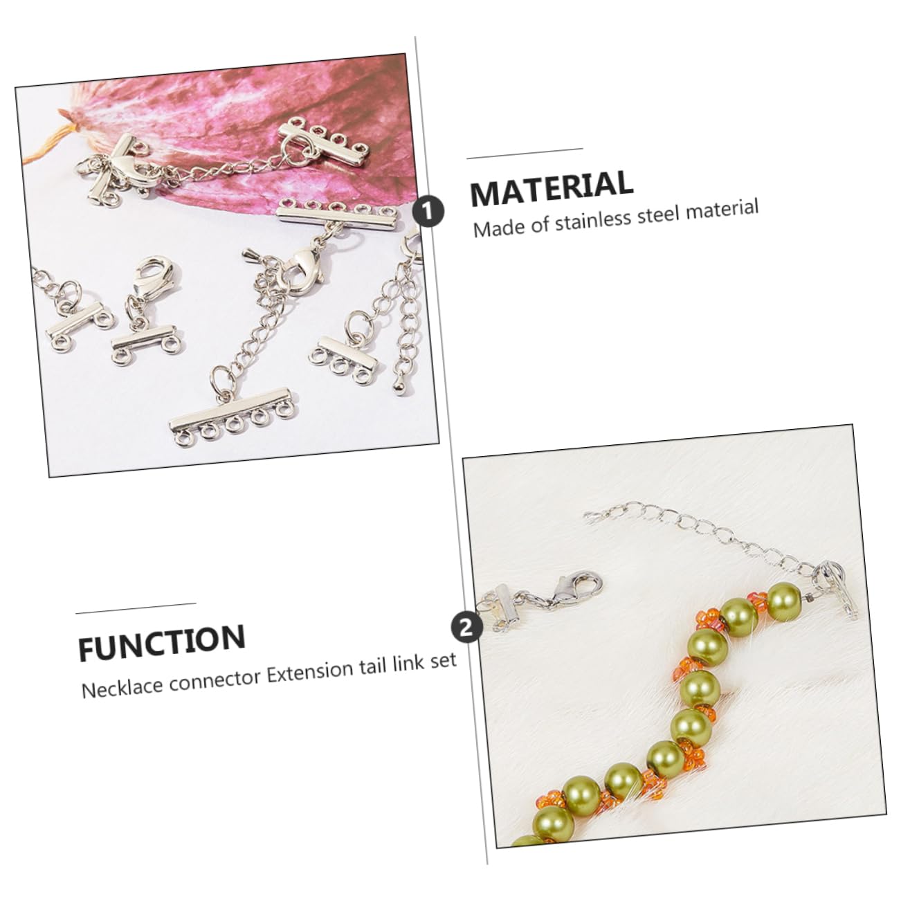 Housoutil 2 Sätze Verlängerte Schwanzketteschnalle Verlängerung Für Edelstahlketten Schmuck Diy Ketten Halskette Liefert Armband Zubehör Rostfreier Stahl 8 Stücke * 2