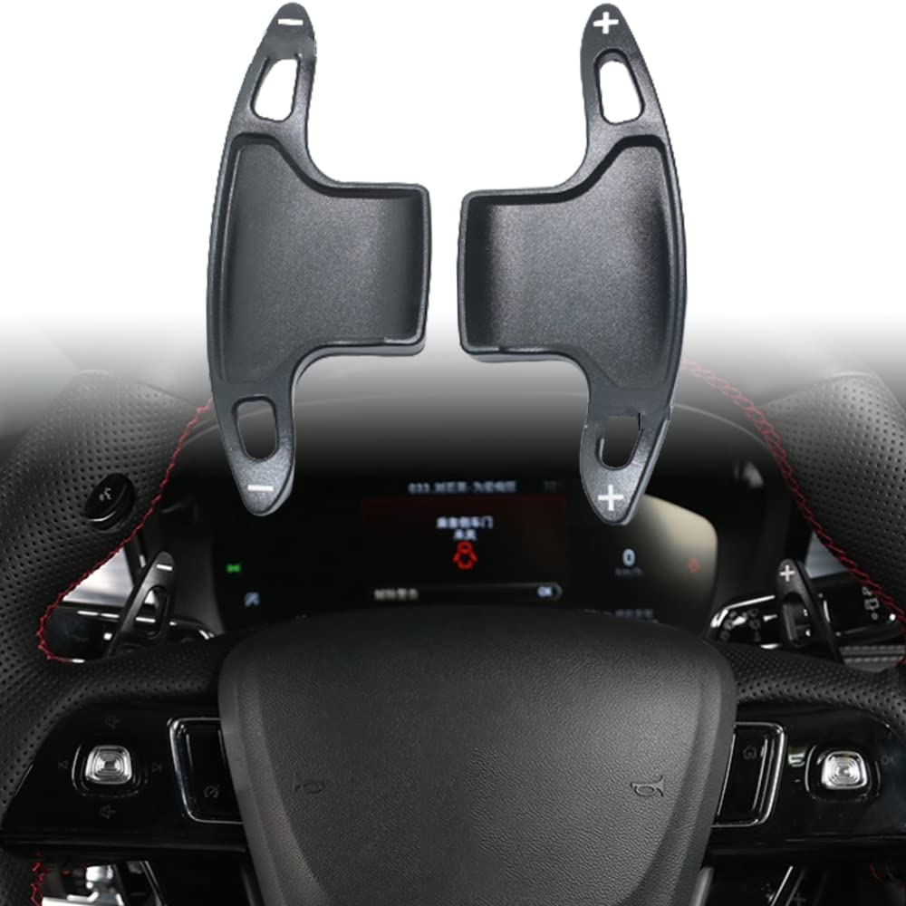 Bmolpt Custom Interior Accessories 2PCS For Lincoln Aviator Corsair 2020 2021 2022 2023 Nautilus 2019 2020-2023 Aluminum Alloy Steering Wheel Shift Paddle Shifter Extensions Cover trim(BLACK)