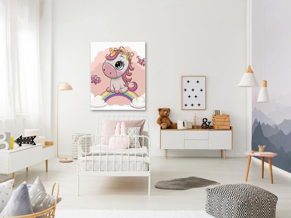 Malowanie według liczb - mały róg i tęczowy 80 x 100 cm z blejtramem (już napięty)