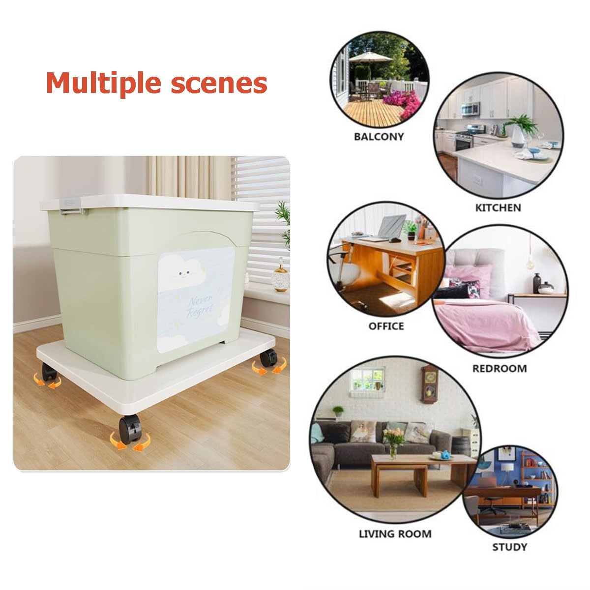 Supporto per Stampante con Ruote bloccabili, ripiano Mobile per Stampante/fotocopiatrice, Design Quadrato in Legno, Ideale per casa o Ufficio.