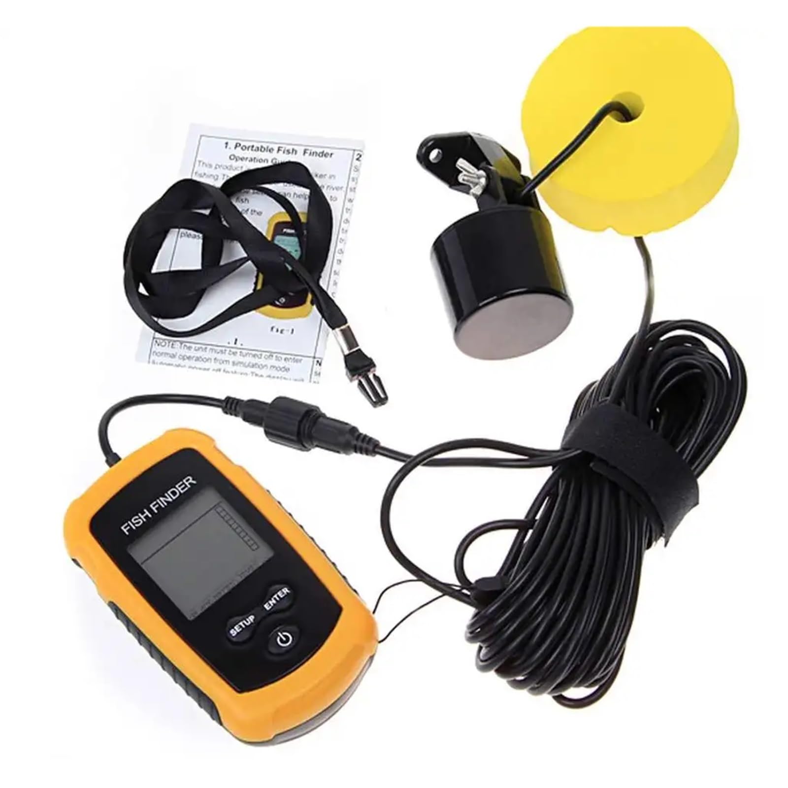 Sonda portátil for Pesca, Cobertura del Sonar, ecosonda, Alarma, transductor, Pesca en el Lago y el mar.