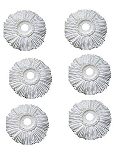 Kytaste Microfiber Replacement Head Refill for Rotating Spin Mop Cleaner (Multicolor, Medium) -Set of 6