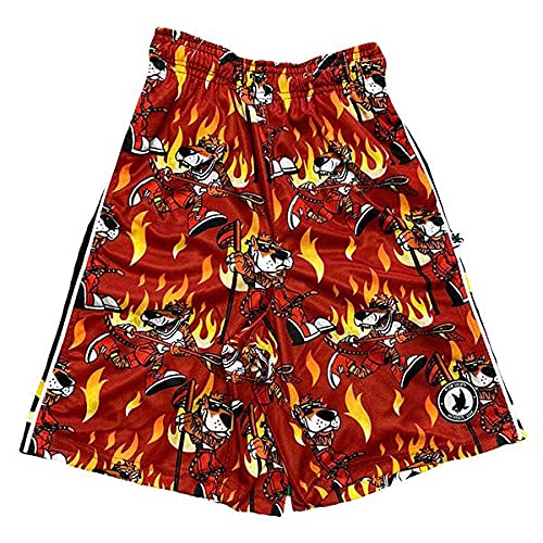 Flow Society Caliente Flow Lax Attack Boys Shorts - Kid Athletic - Basketball - Baseball - Hockey - Football - Lacrosse - Red