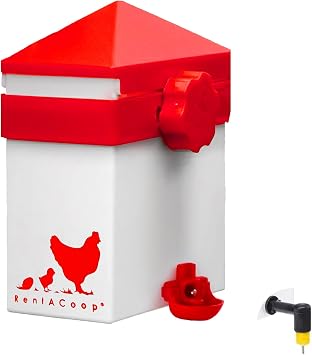 RentACoop 64oz 2 Liter Chicken Drinker with 2 Versatile Nipples - Ideal for Baby Chicks, Quail, Small Birds, and Ducklings - Easy-to-Use Chicken Waterer Solution - Ideal for Coops and Cages
